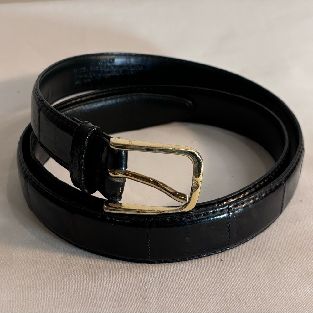 MUNDI Sz 38 Belt Leather Made in Korea 42 x 1.25” And 1.75 x 1.5” Buckle